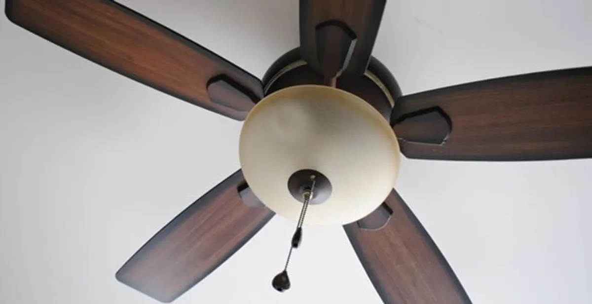 Fully installed ceiling fan with balanced blades and light fixture in Chandler, AZ