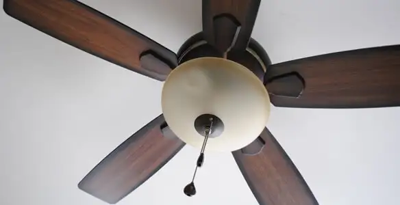 Fully installed ceiling fan with balanced blades and light fixture in Chandler, AZ