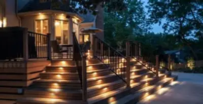 Residential electrician installing outdoor lighting for home safety in Chandler, AZ